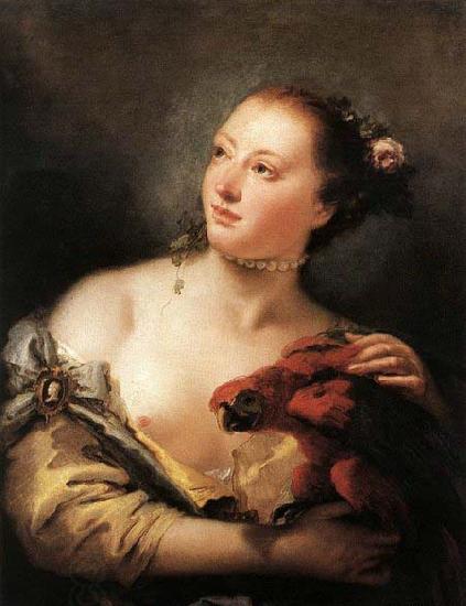Giovanni Battista Tiepolo Woman with a Parrot China oil painting art